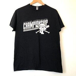 GILDAN Mens Black Pastime Tournaments Championship Baseball Graphic Tee Medium M